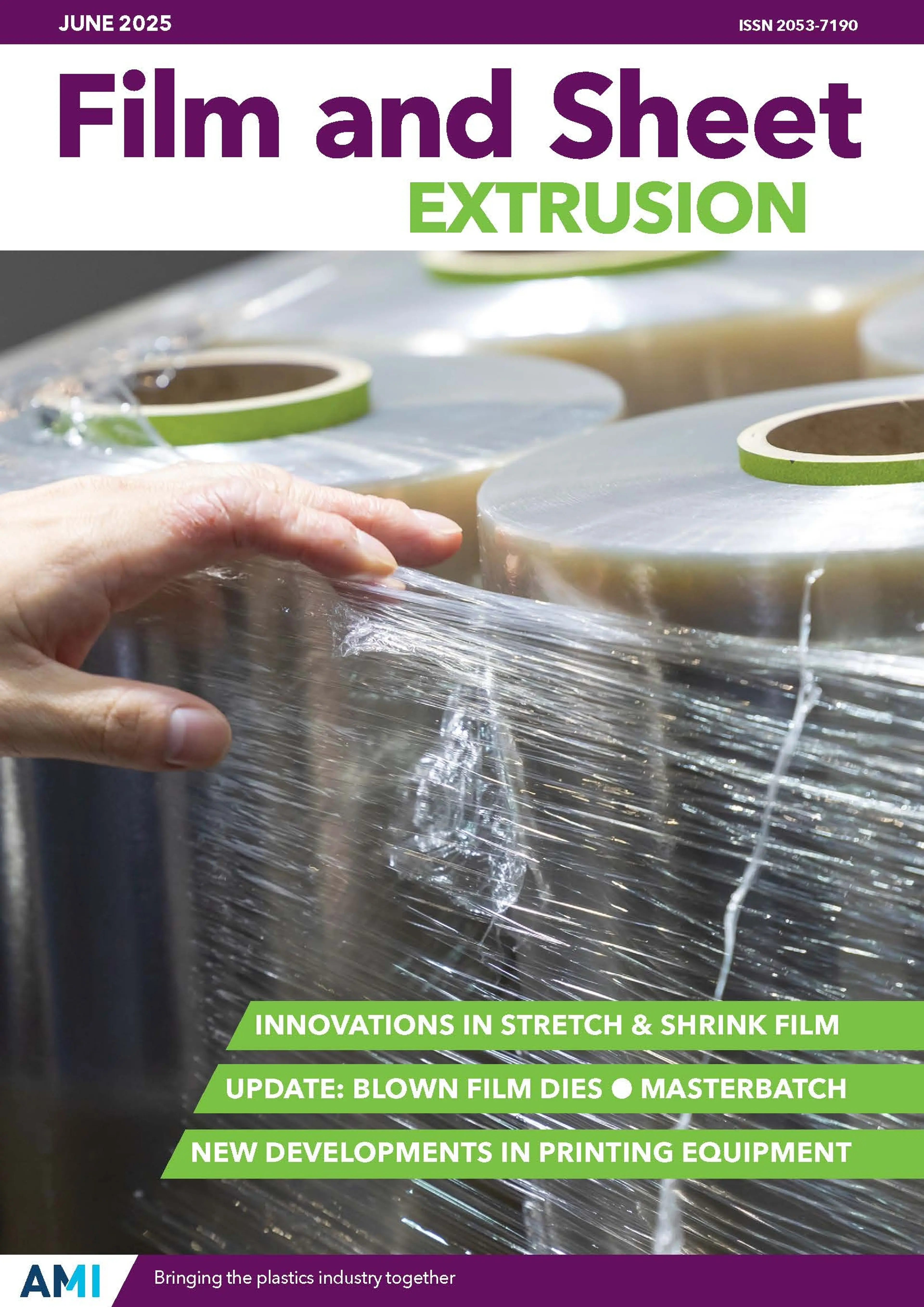 Cover of AMI's June 2025 edition of Film and Sheet Extrusion magazine