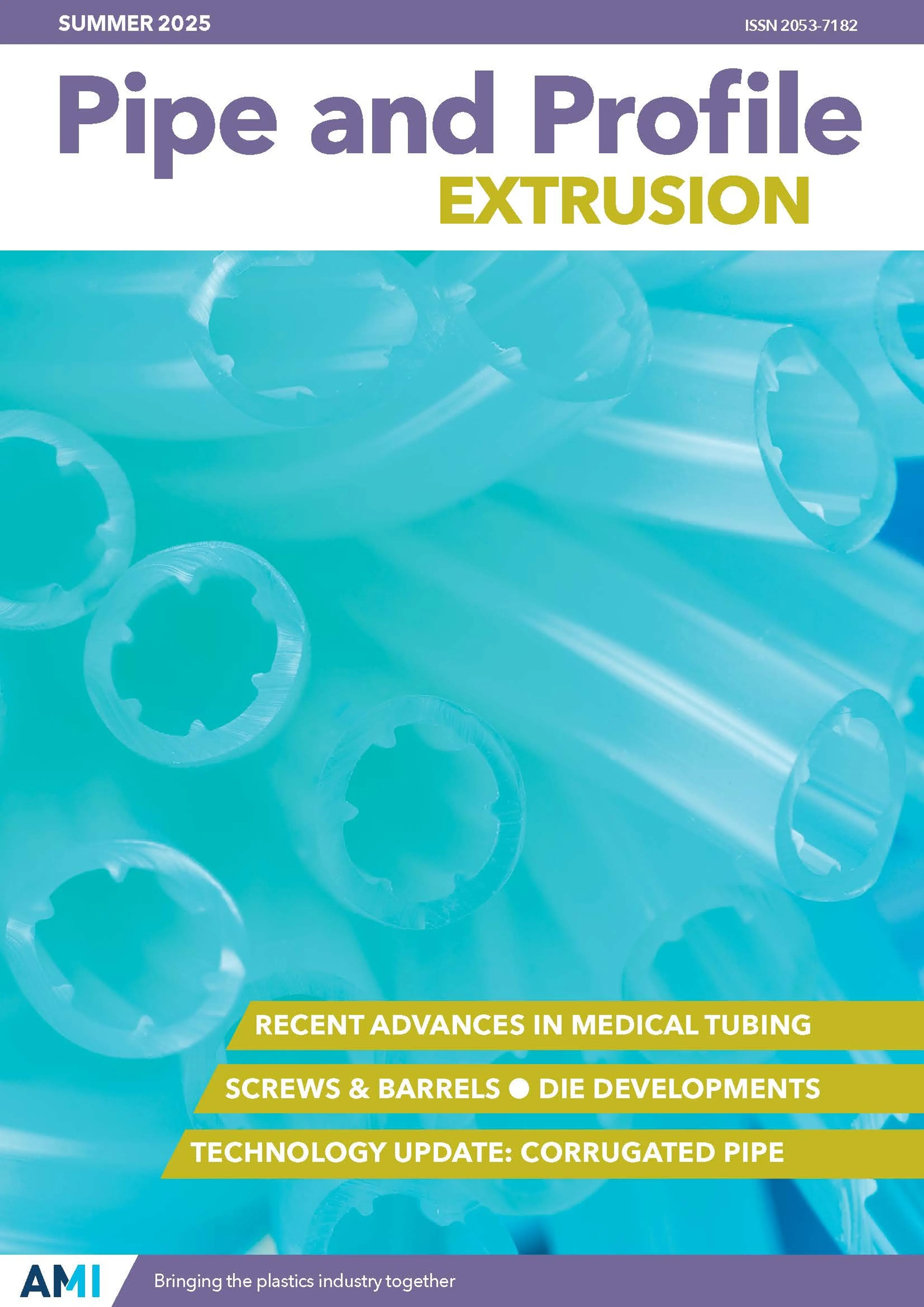 Cover of AMI's Pipe and Profile Extrusion magazine Summer 2025 edition