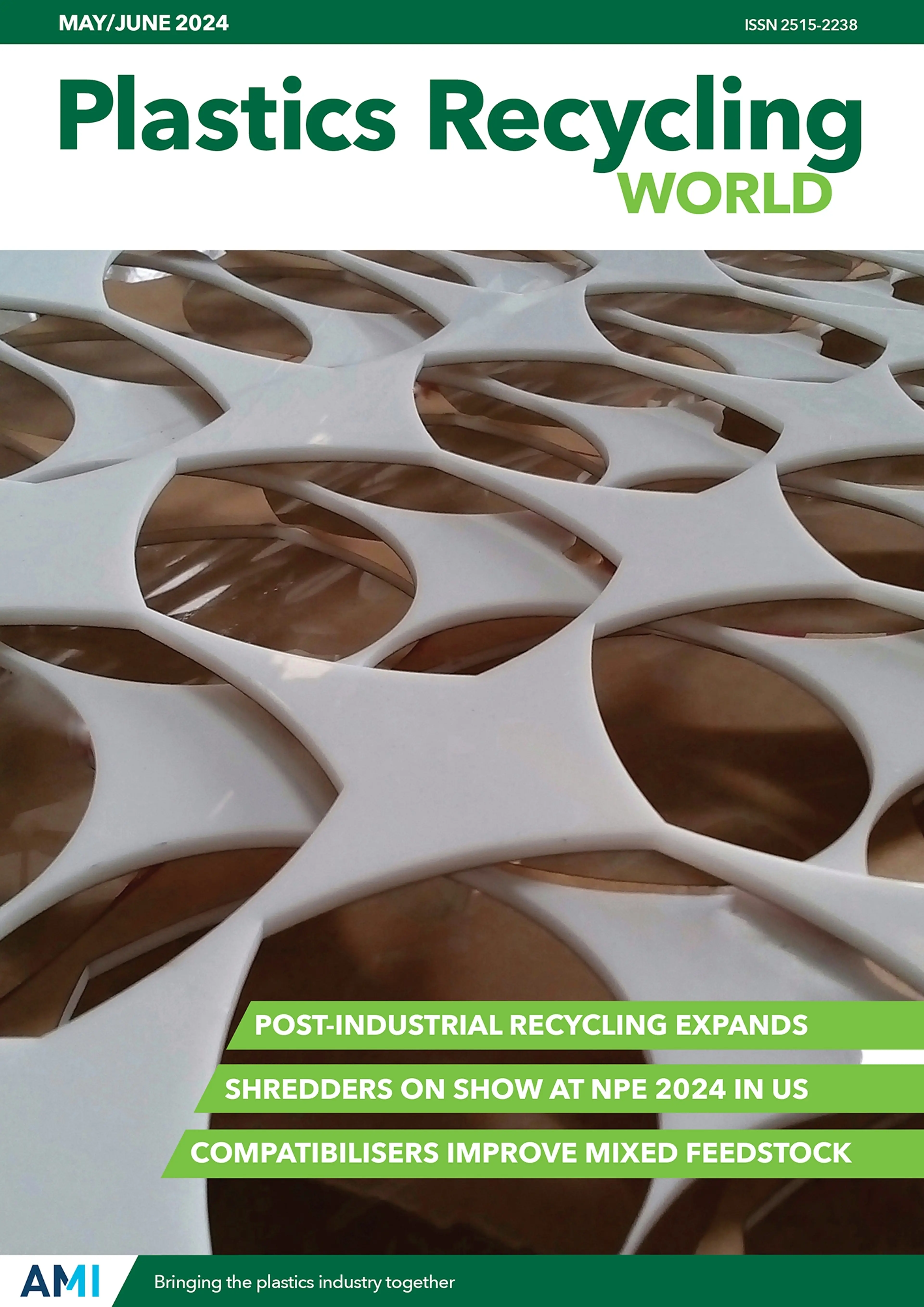 Cover of AMI's May/June 2024 issue of Plastics Recycling World